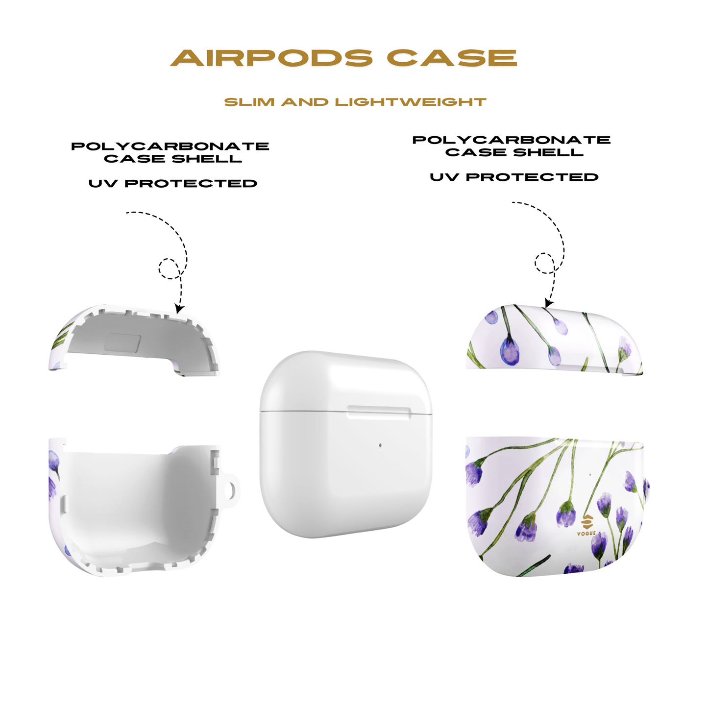 AirPod-Hüllen mit Fliederblütenmotiv