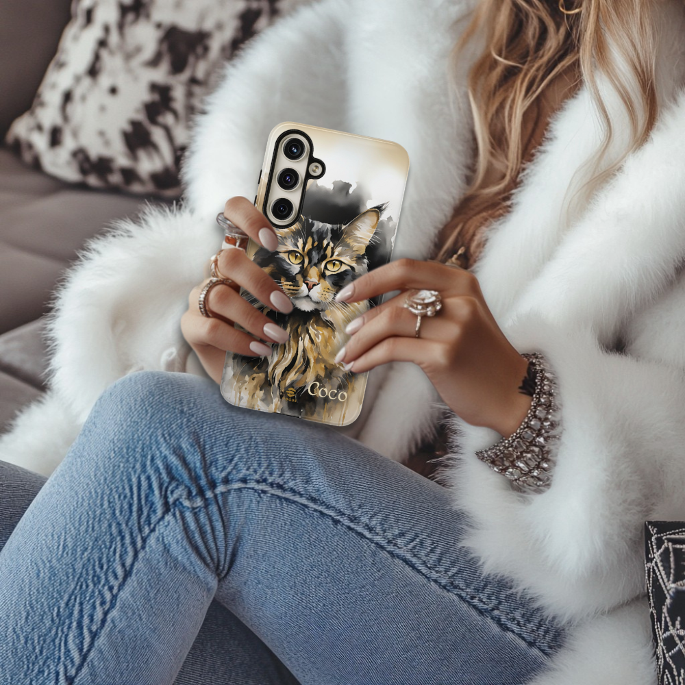 Custom Meow Cat Samsung Galaxy Tough Phone Case