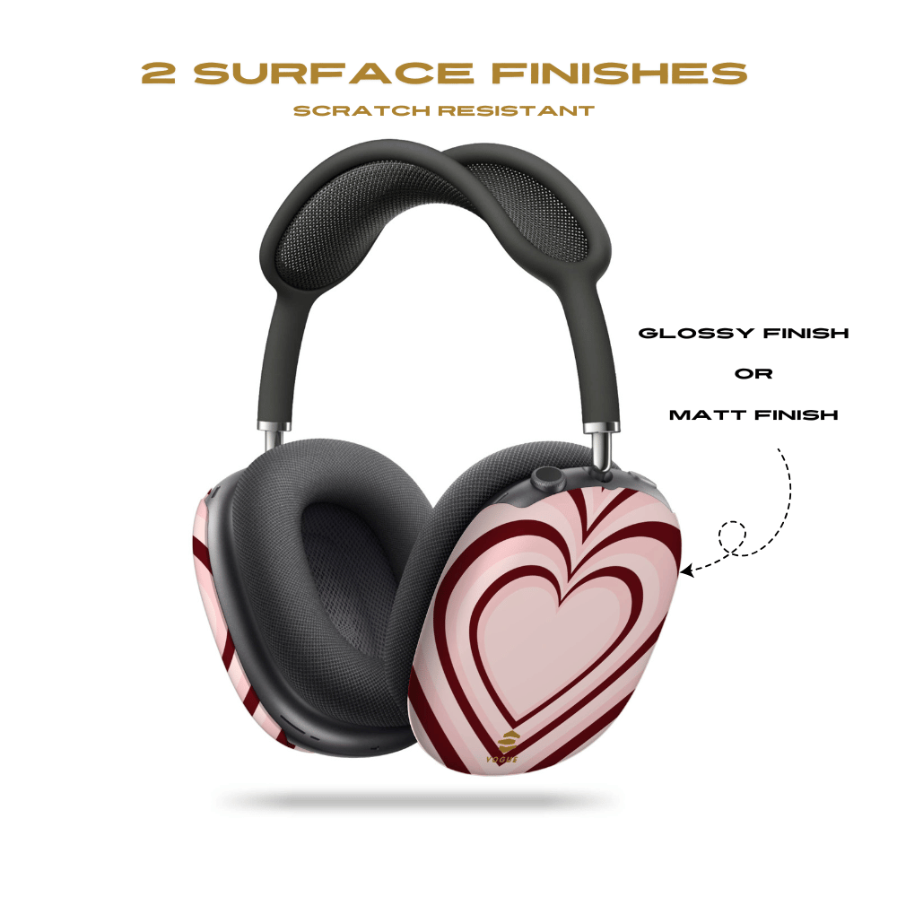 Burgundy Hearts AirPod Max Cases Valentine's day gift for her