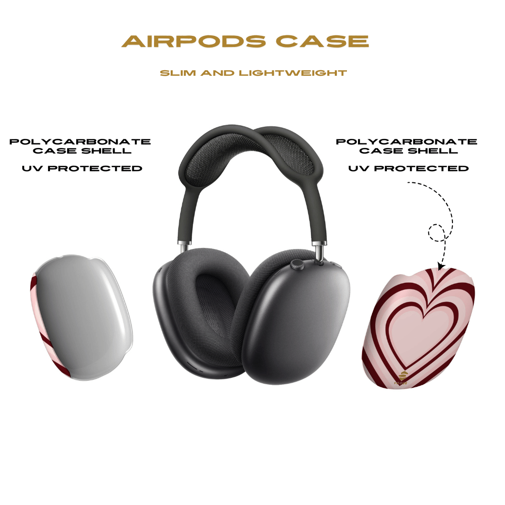 Burgundy Hearts AirPod Max Cases Valentine's day gift for her