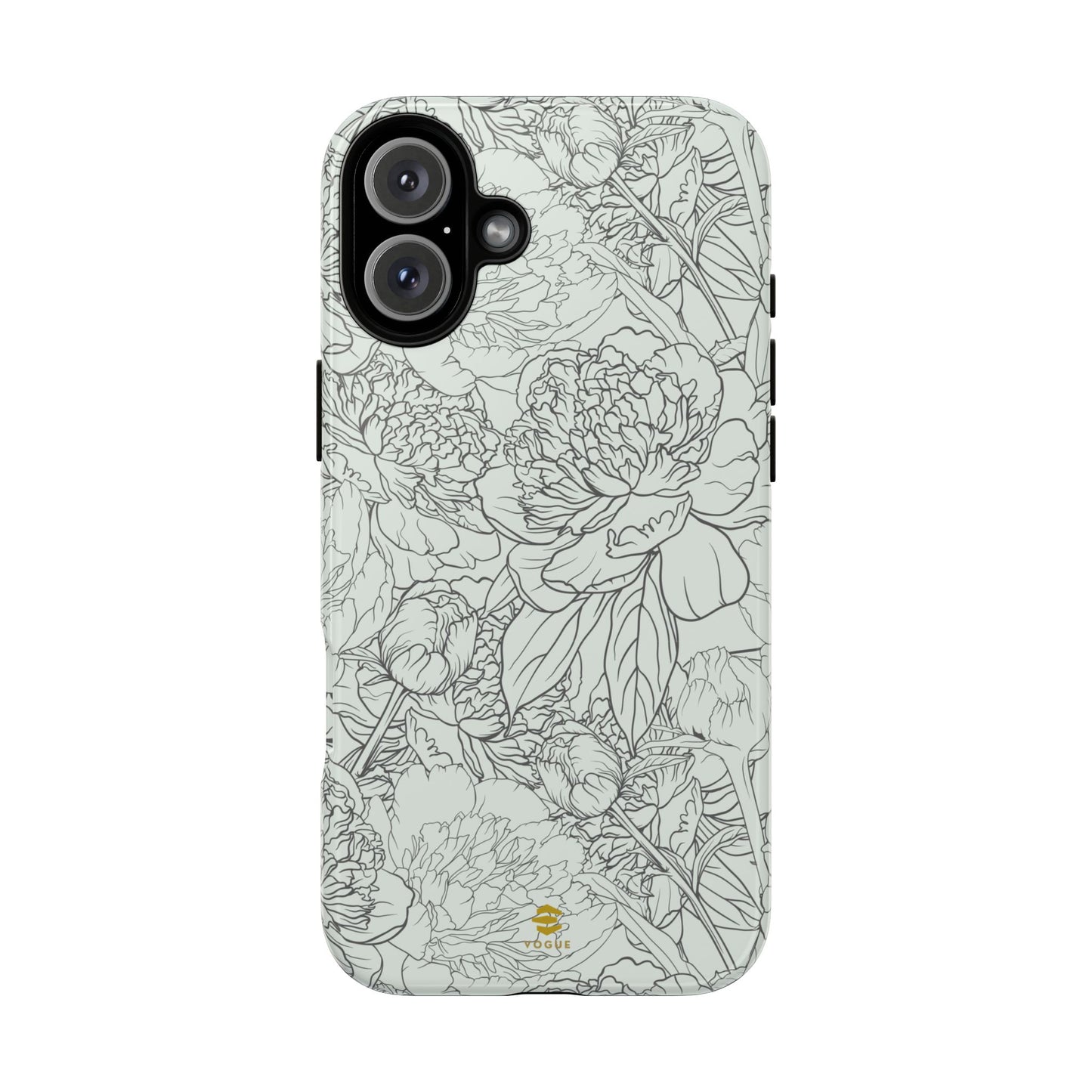 Funda para iPhone con diseño de peonías y salvia