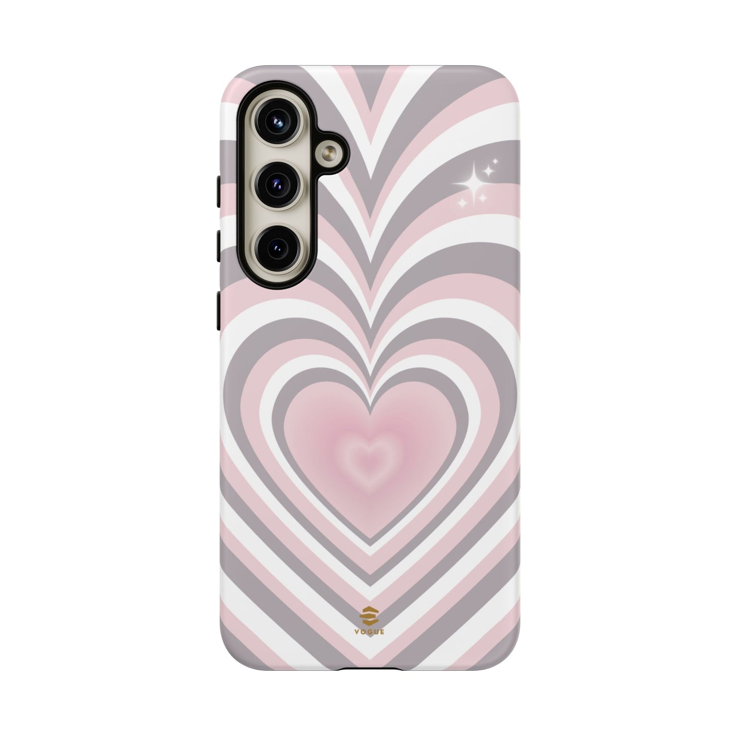 Pink & Grey Heart Design - Phone Case, Love, Valentine's Day Gift for Her