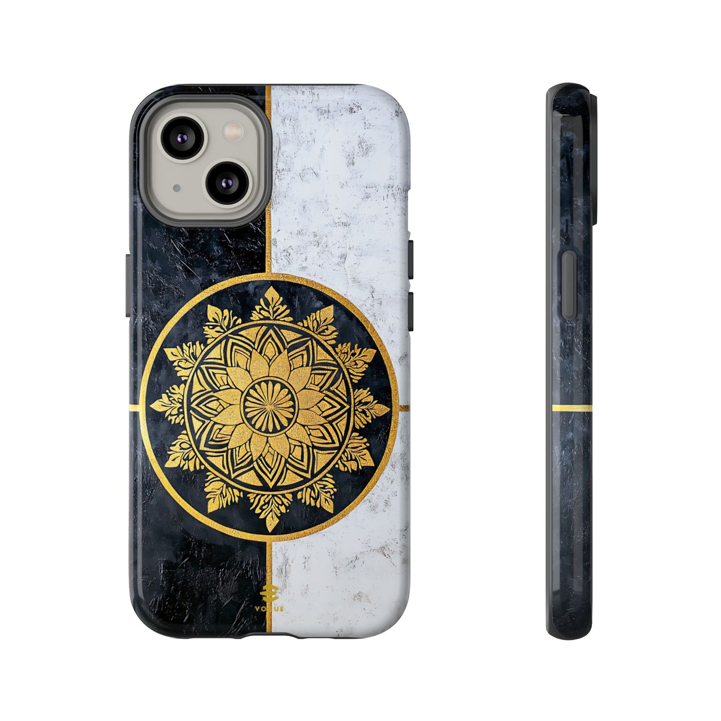 Funda para iPhone con diseño de mandala dorado