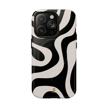 Black Swirl MagSafe iPhone Case