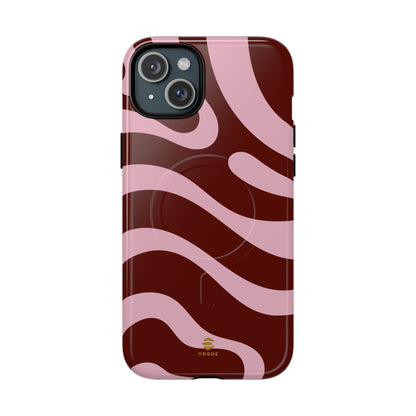 Maroon Ripple MagSafe iPhone Case