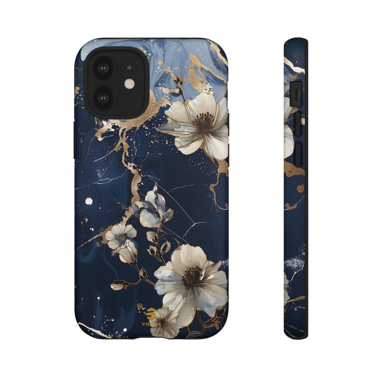 Funda para iPhone con diseño floral de mármol