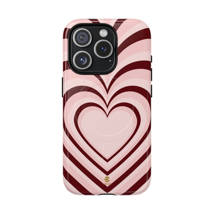 Burgundy Hearts Design - Phone Case MagSafe, Love, Valentine's Day Gift for Her