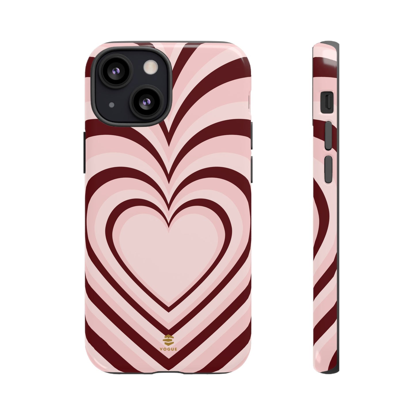 Burgundy Hearts Design - Phone Case, Love, Valentine's Day Gift for Her