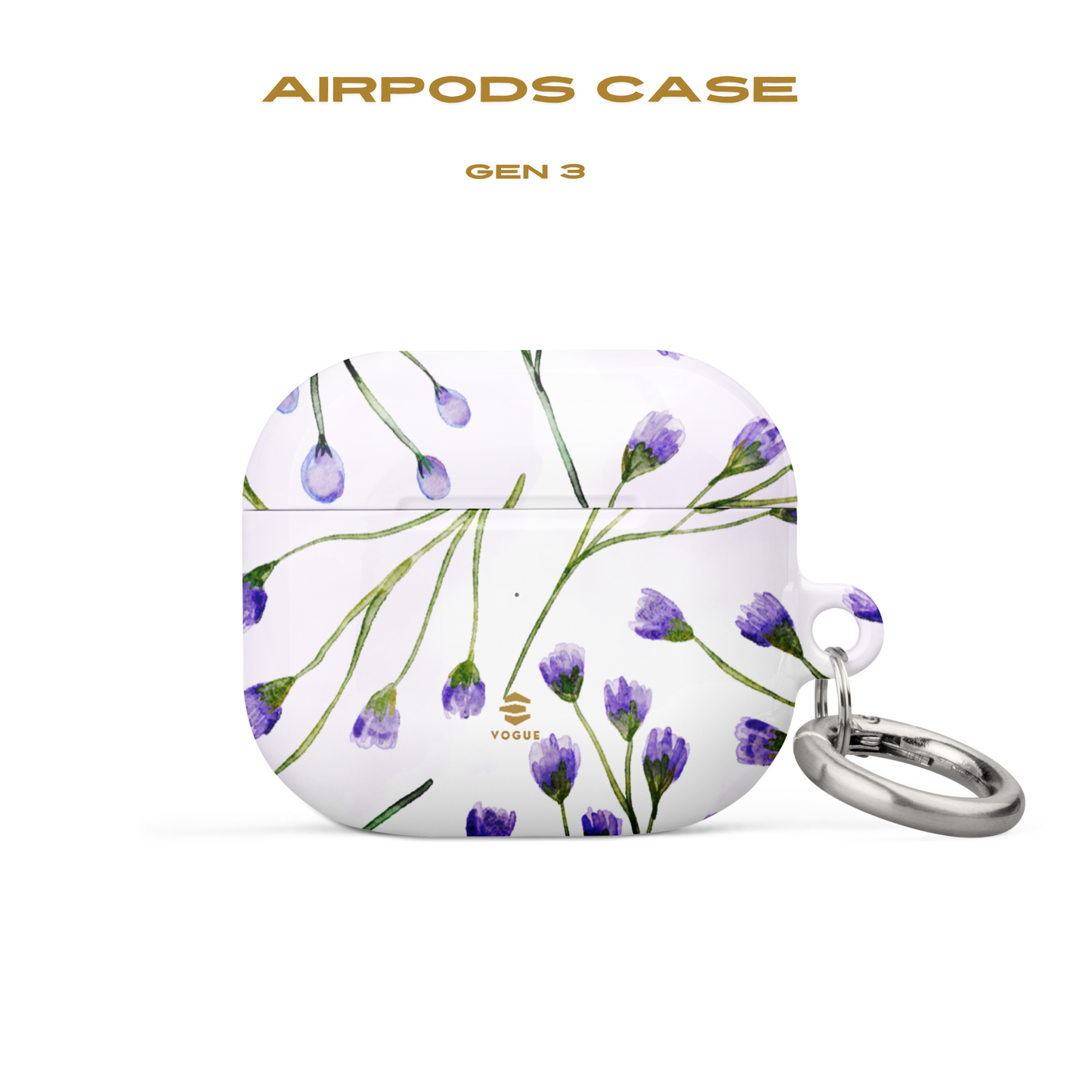 Estuches para AirPods con diseño de flores de color lila