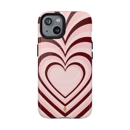 Burgundy Hearts Design - Phone Case MagSafe, Love, Valentine's Day Gift for Her