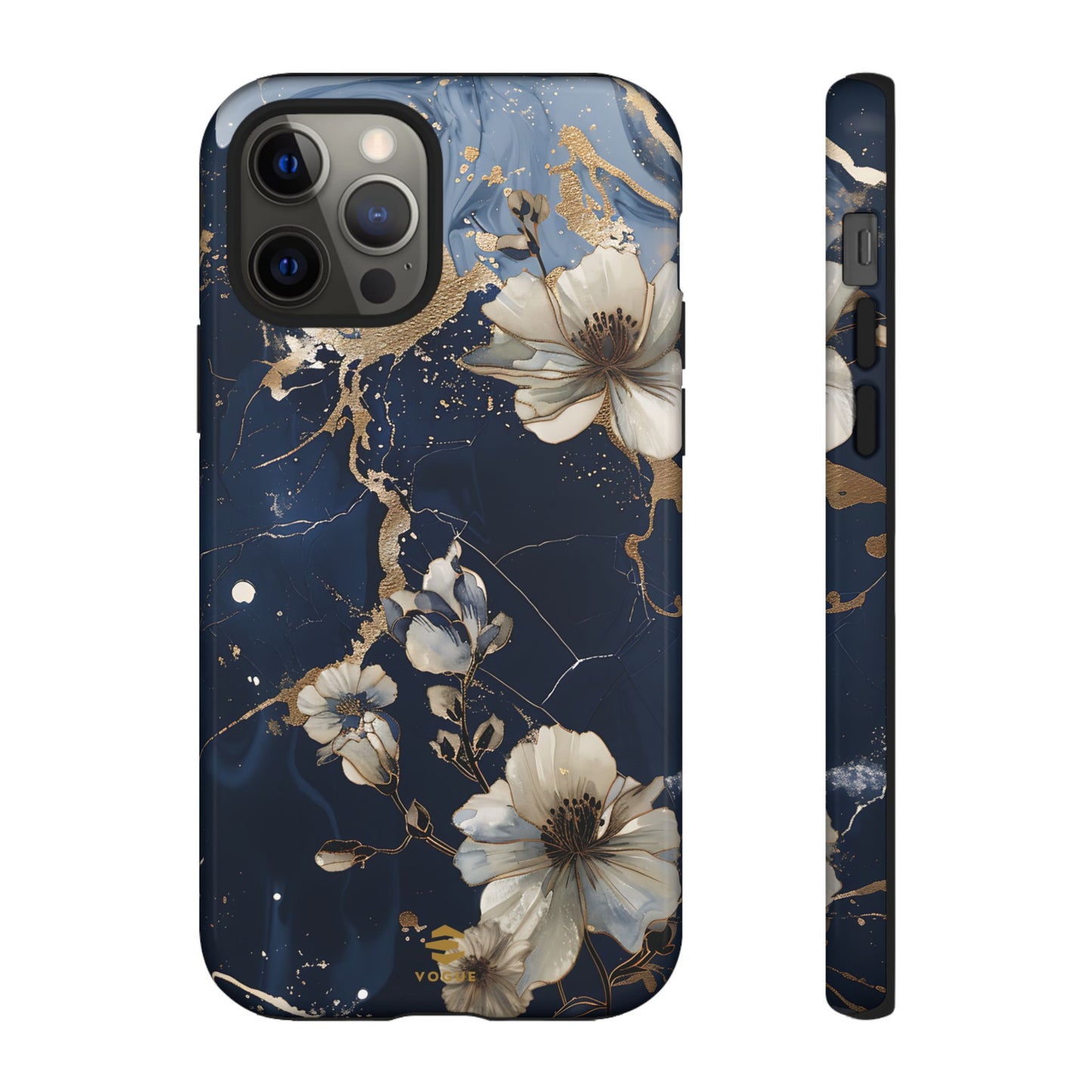 Funda para iPhone con diseño floral de mármol