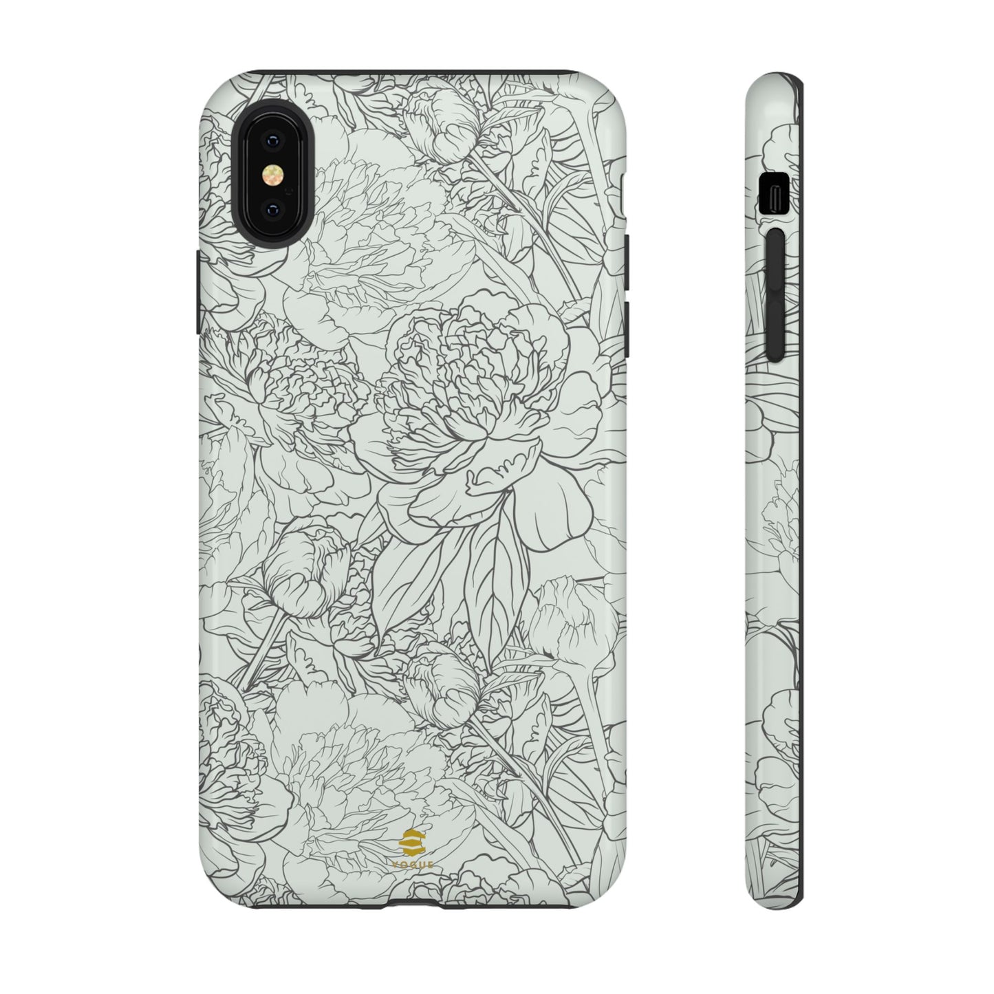 Funda para iPhone con diseño de peonías y salvia