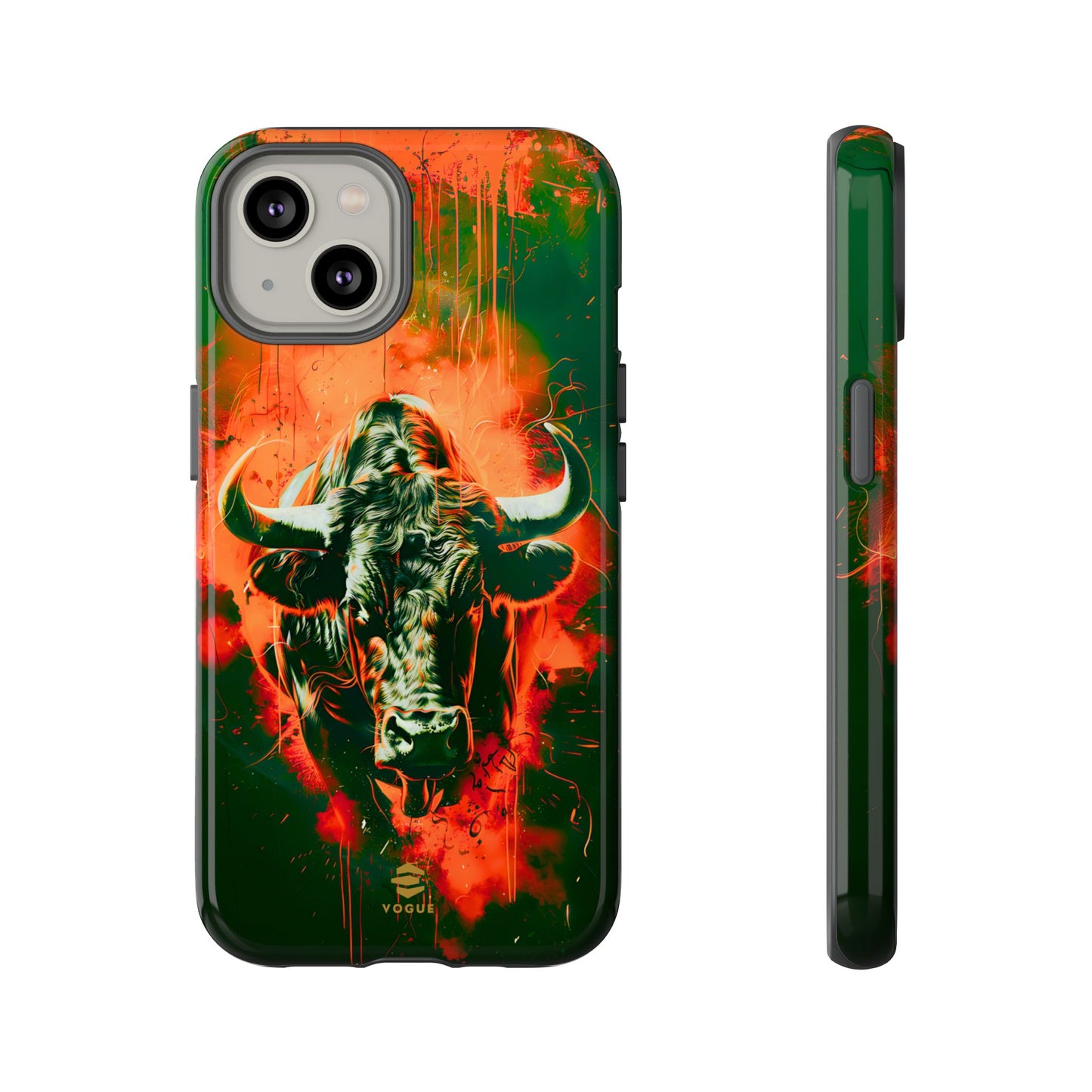 Green Bull Art iPhone Tough Case