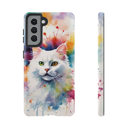 Custom White Cat Samsung Galaxy Tough Phone Case