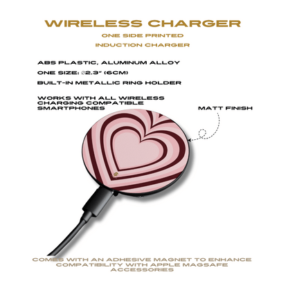 Burgundy Hearts  Induction Charger