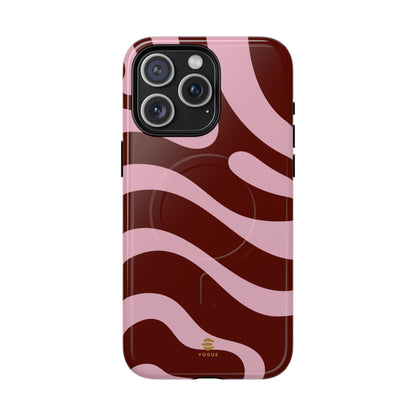 Maroon Ripple MagSafe iPhone Case