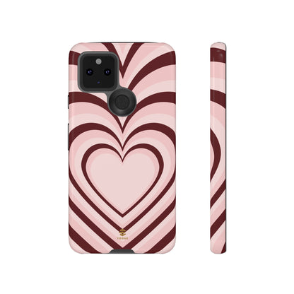 Burgundy Hearts Phone Case For Valentine's day Google pixel