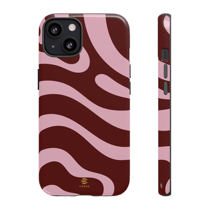 Maroon Ripple iPhone Tough Case