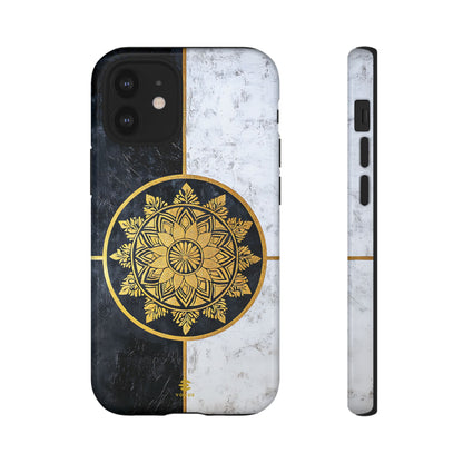 Funda para iPhone con diseño de mandala dorado