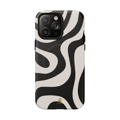 Black Swirl MagSafe iPhone Case