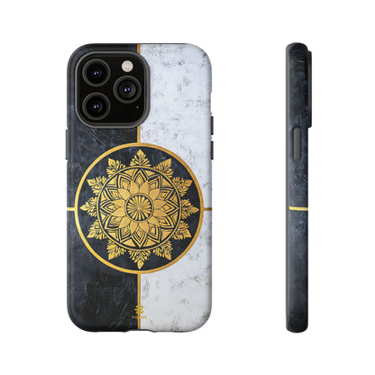 Funda para iPhone con diseño de mandala dorado