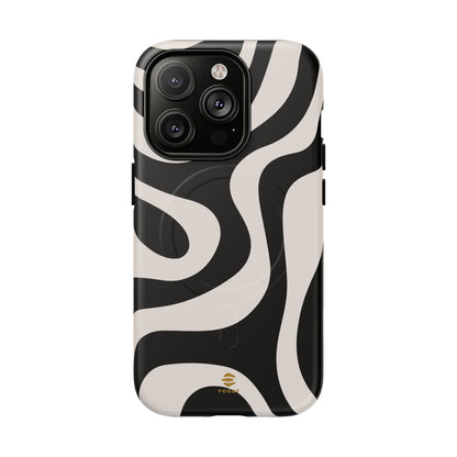 Black Swirl MagSafe iPhone Case