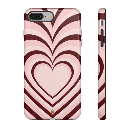 Burgundy Hearts Design - Phone Case, Love, Valentine's Day Gift for Her