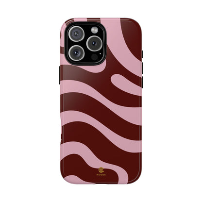 Maroon Ripple iPhone Tough Case