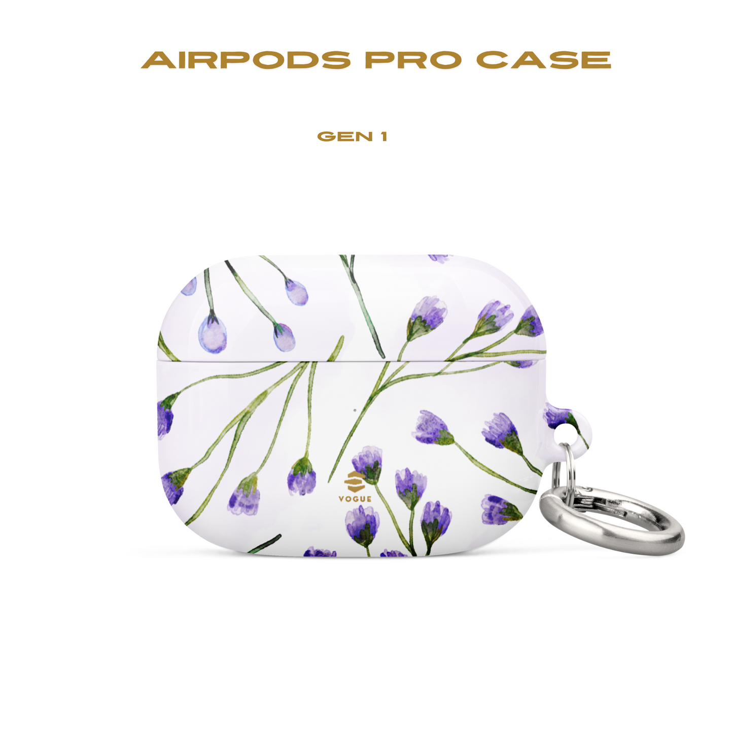 Estuches para AirPods con diseño de flores de color lila