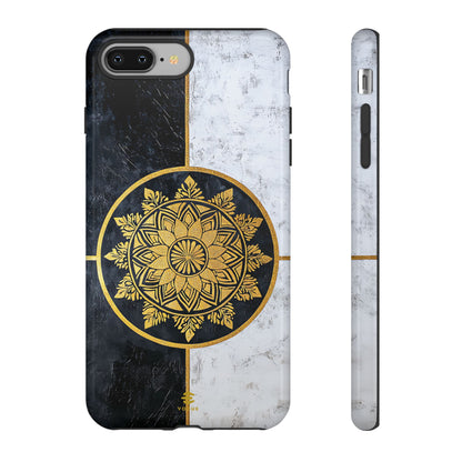 Funda para iPhone con diseño de mandala dorado