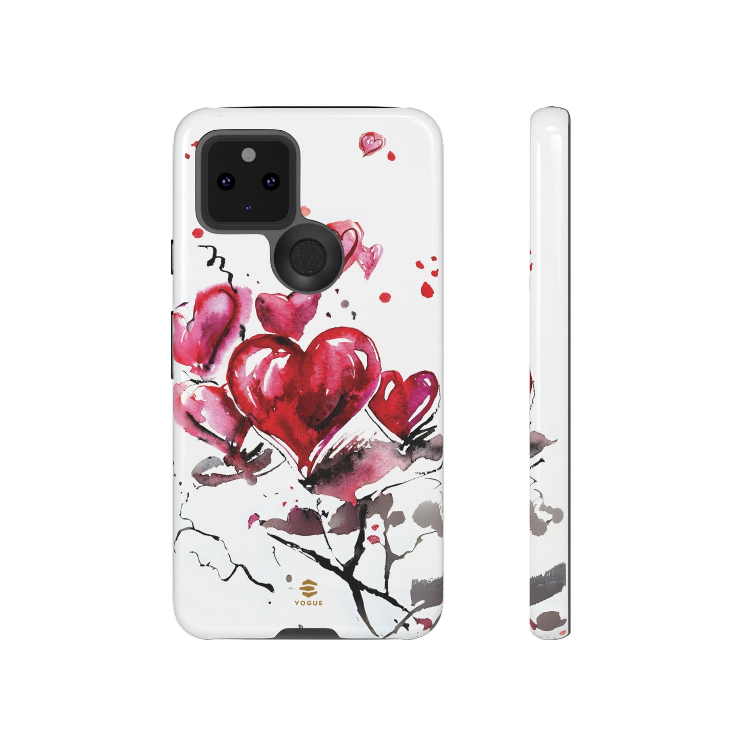 Abstract Hearts Phone Case For Valentine's day - Pink and grey Google  protective case