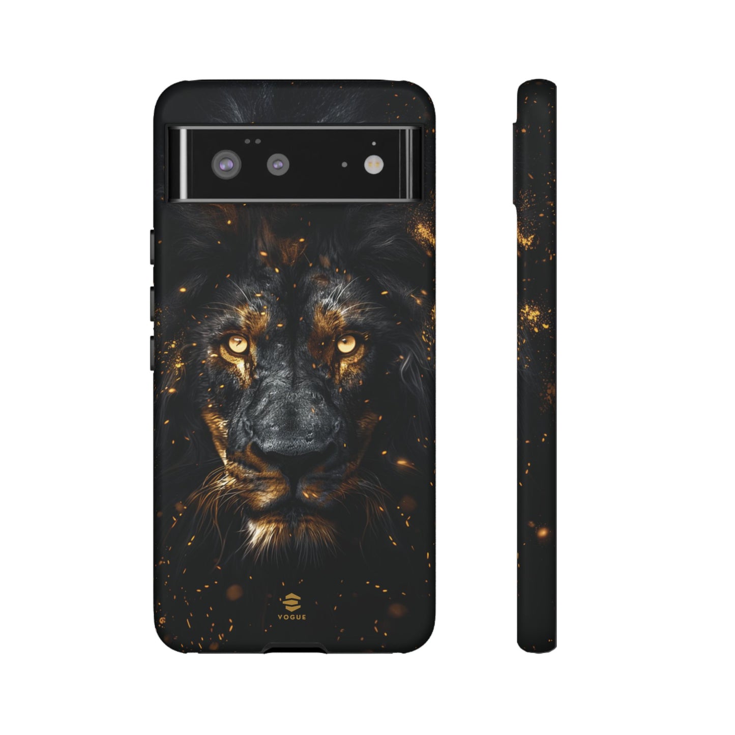 Estuche de Google con arte del león negro