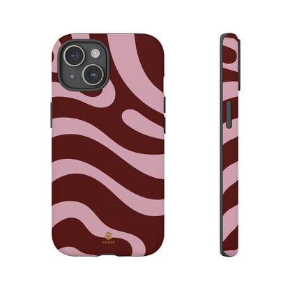 Maroon Ripple iPhone Tough Case