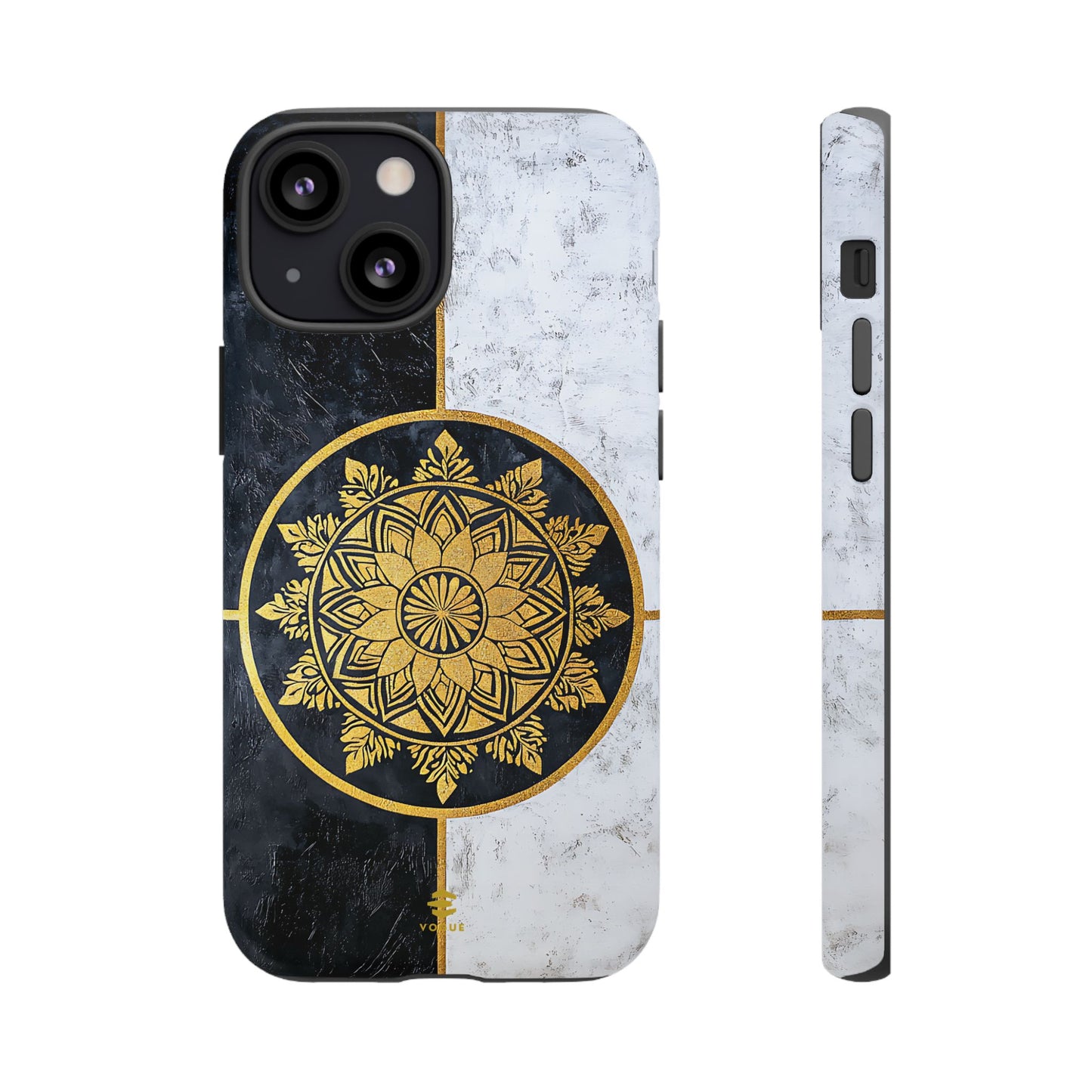 Funda para iPhone con diseño de mandala dorado