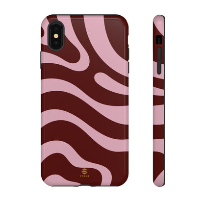 Maroon Ripple iPhone Tough Case