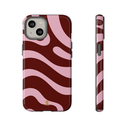 Maroon Ripple iPhone Tough Case