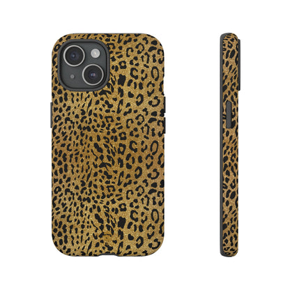 iPhone-Hülle mit goldenem Leopardenmuster