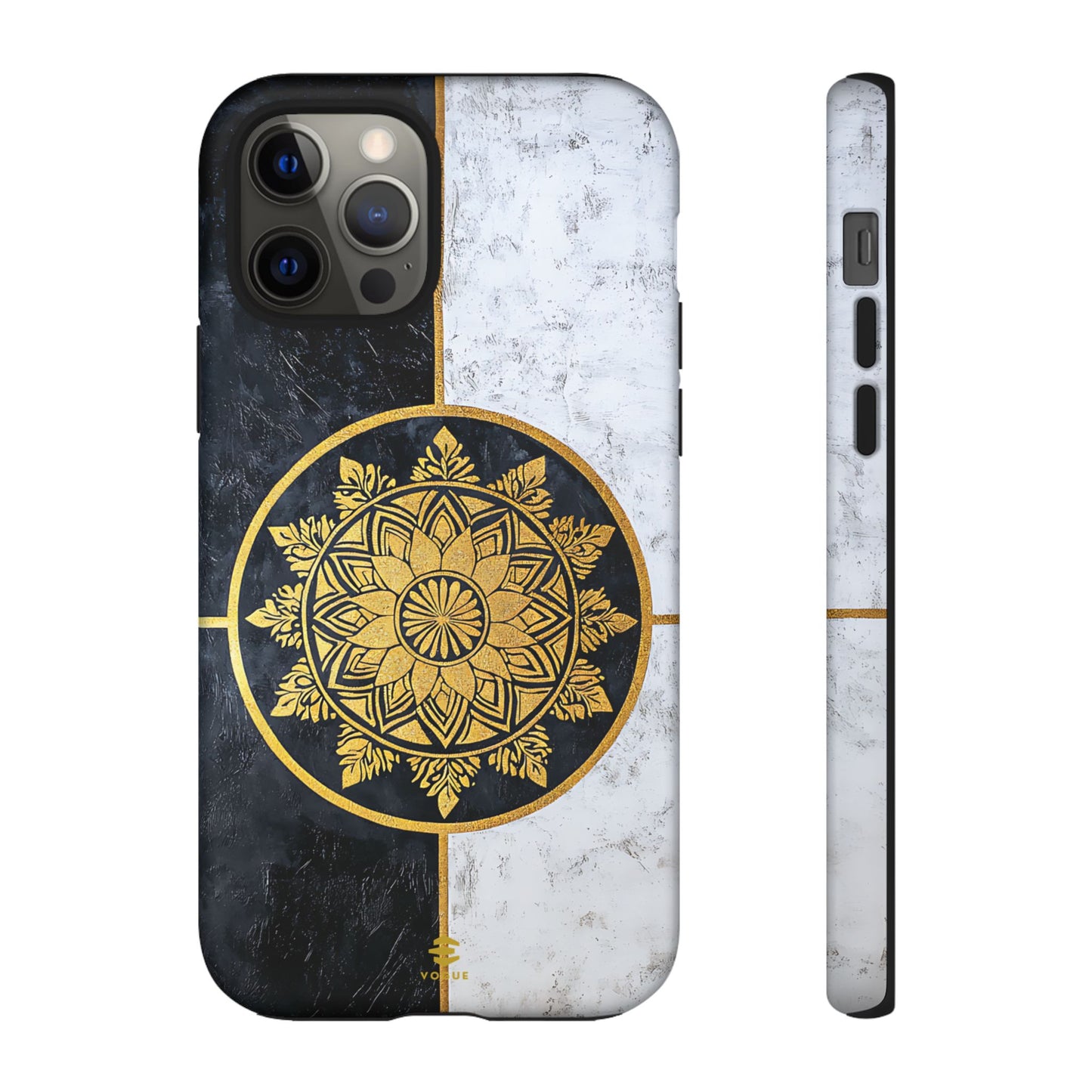 Funda para iPhone con diseño de mandala dorado