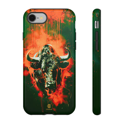 Green Bull Art iPhone Tough Case