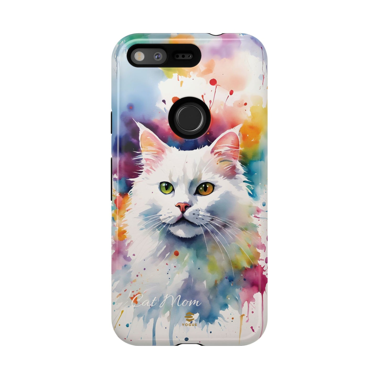 Custom White Cat Google Pixel Tough Phone Case