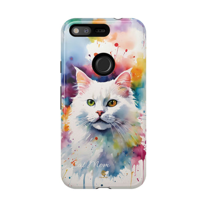 Custom White Cat Google Pixel Tough Phone Case