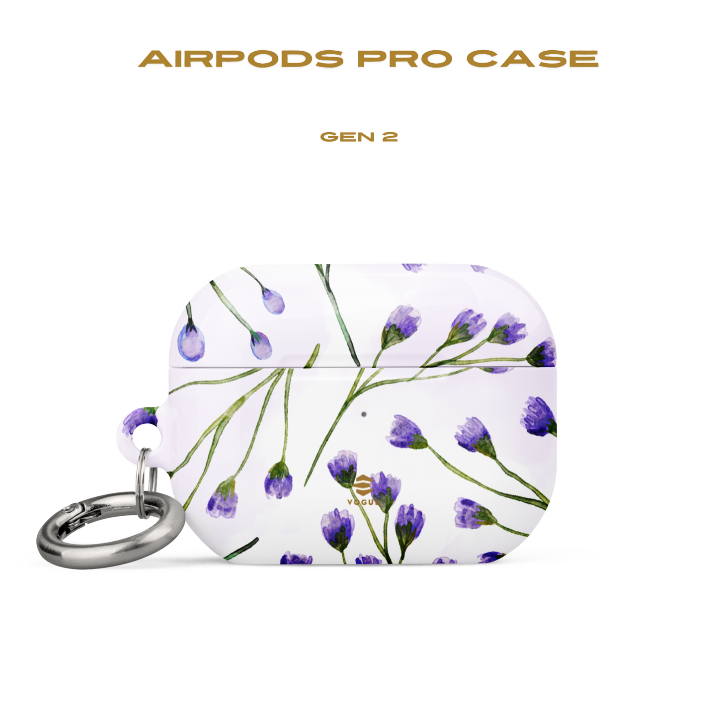 Estuches para AirPods con diseño de flores de color lila