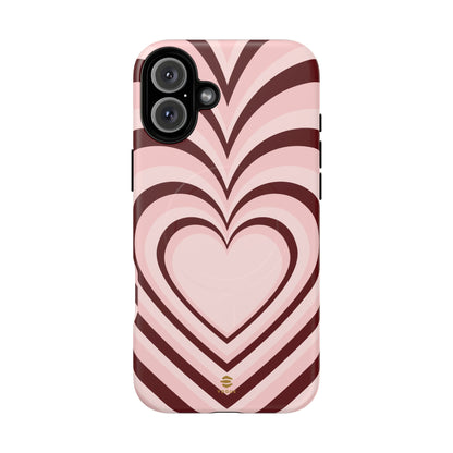 Burgundy Hearts Design - Phone Case MagSafe, Love, Valentine's Day Gift for Her