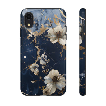 Funda para iPhone con diseño floral de mármol