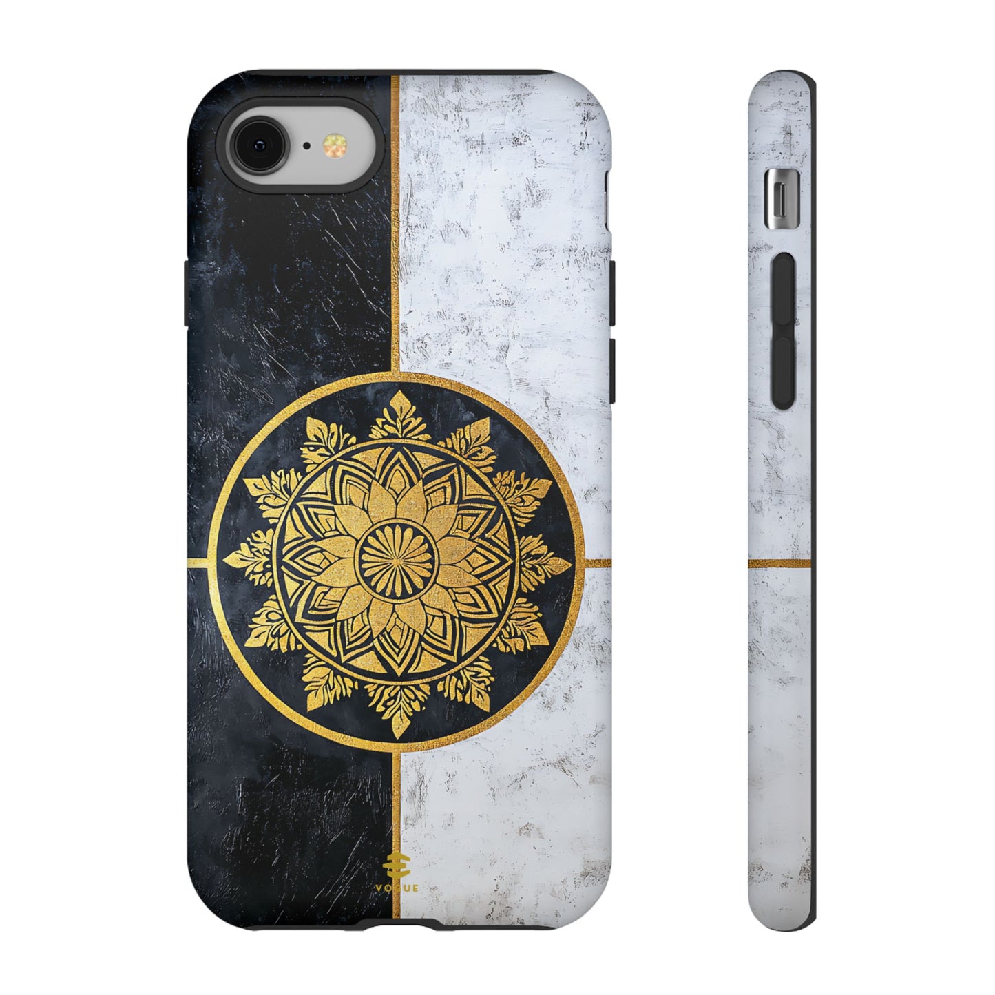 Funda para iPhone con diseño de mandala dorado