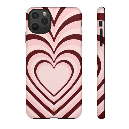 Burgundy Hearts Design - Phone Case, Love, Valentine's Day Gift for Her