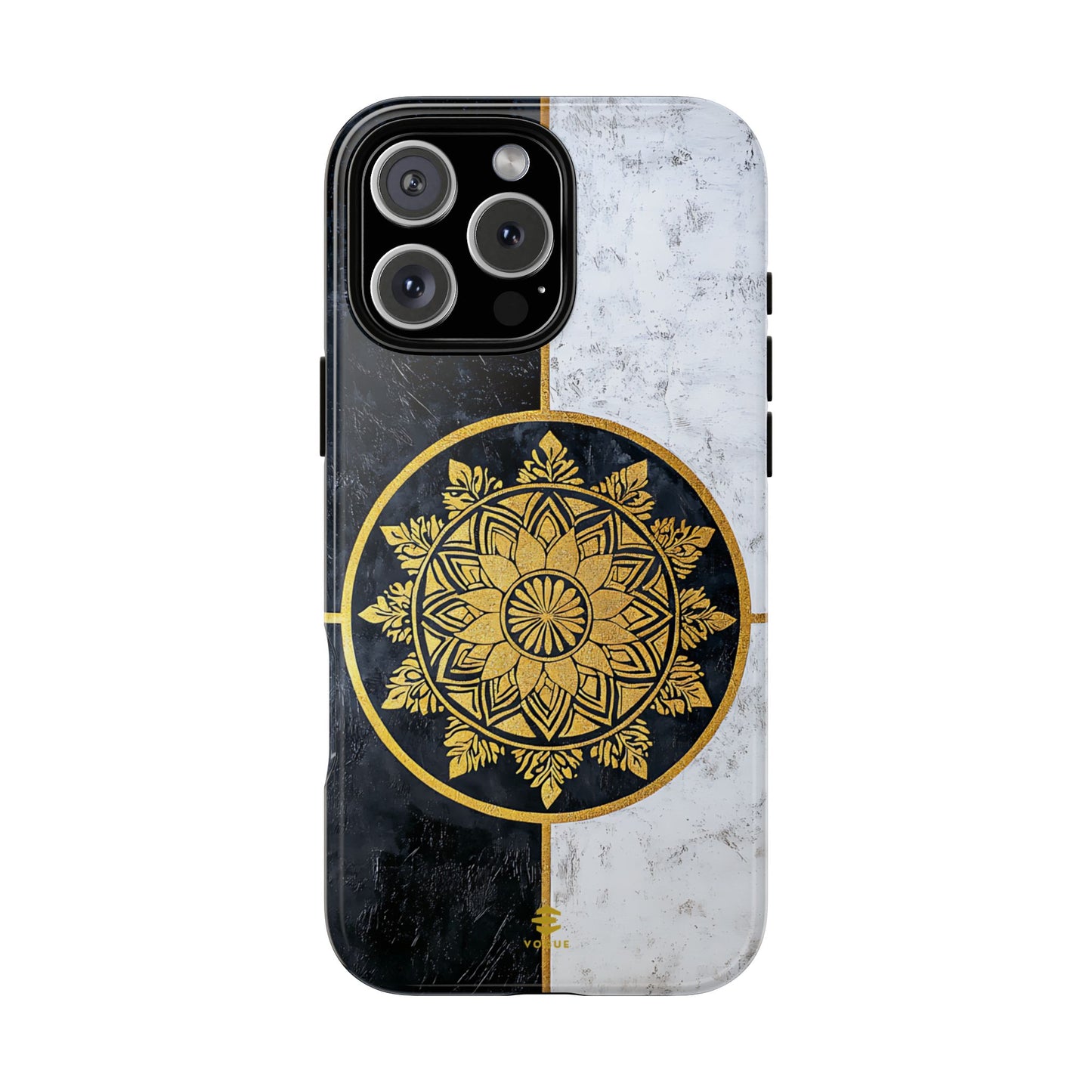 Funda para iPhone con diseño de mandala dorado