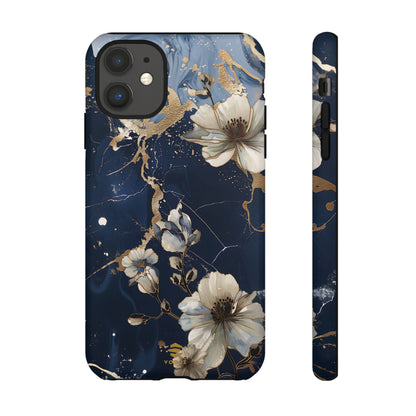 Funda para iPhone con diseño floral de mármol