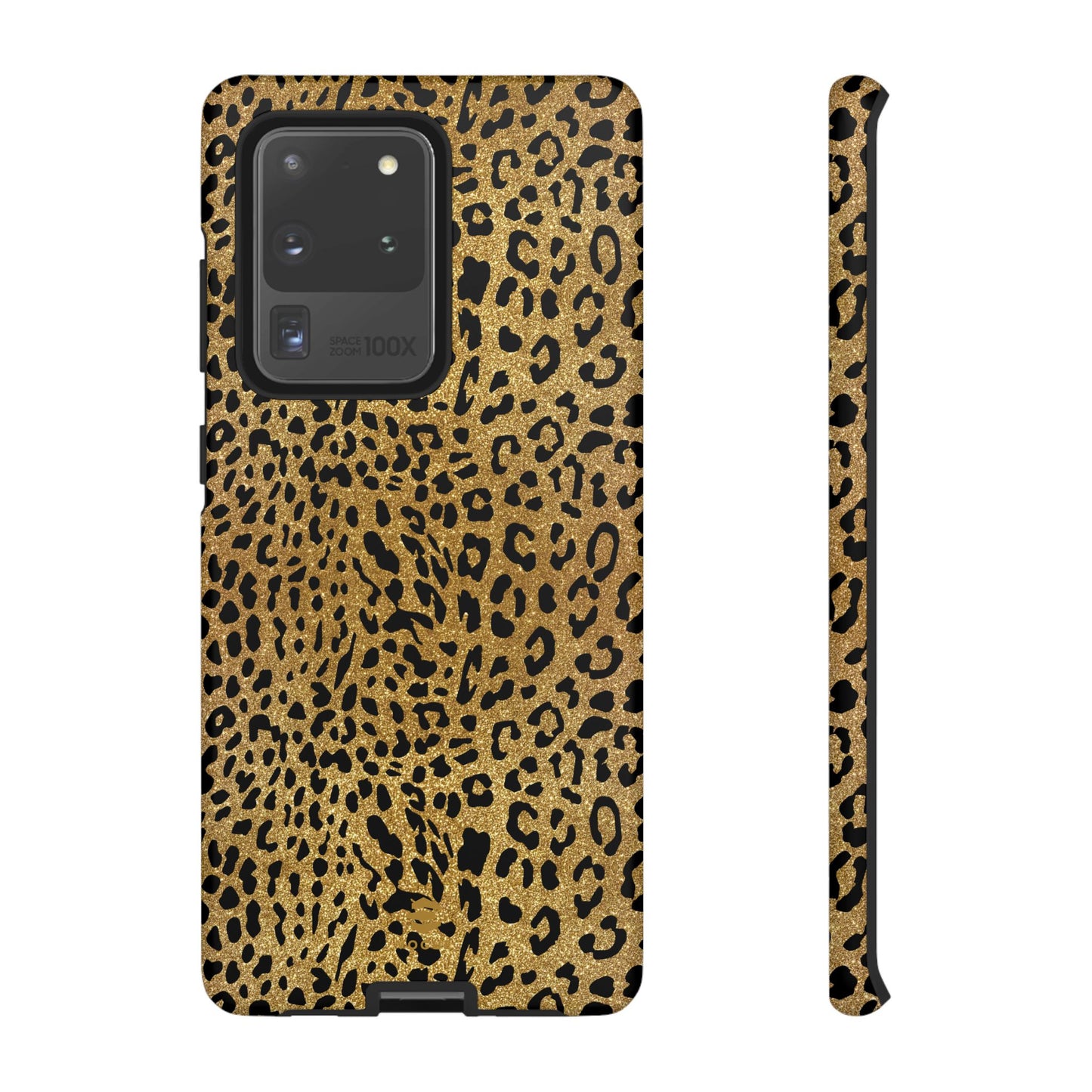 Goldene Samsung-Hülle mit Leopardenmuster