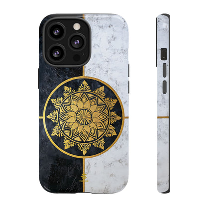 Funda para iPhone con diseño de mandala dorado